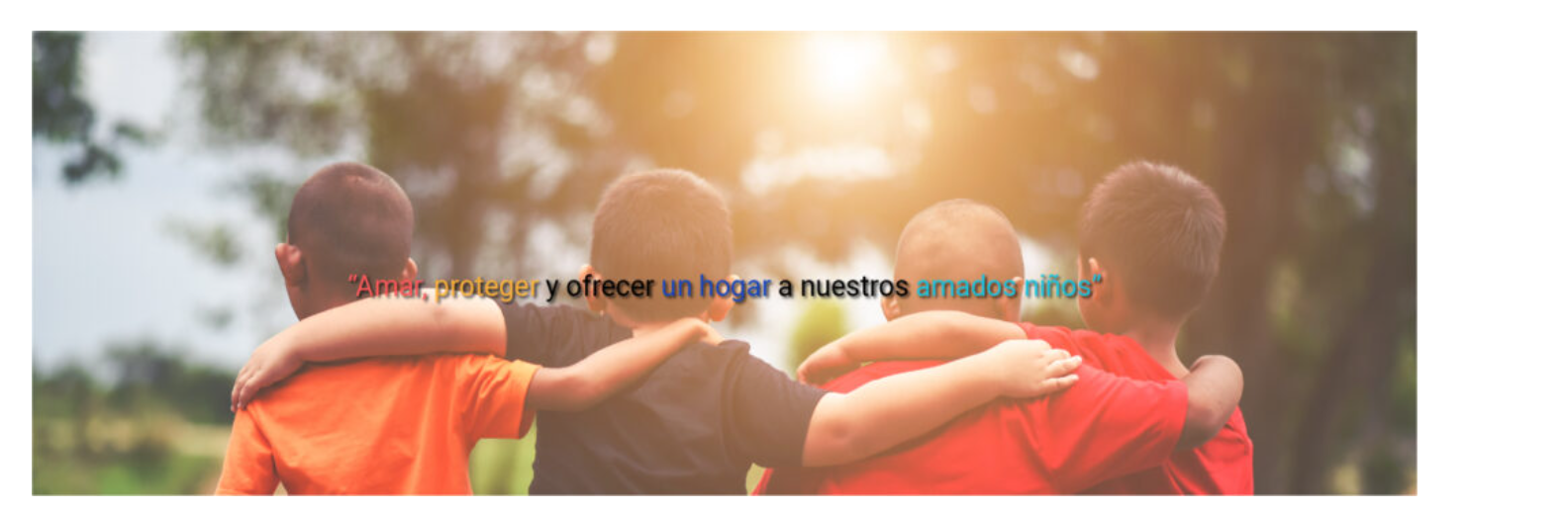 Children standing together with their arms around one another