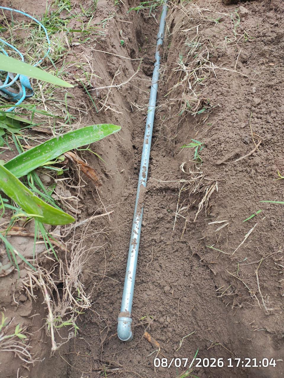Buried internet cable at Casa Hogar Mexiquito