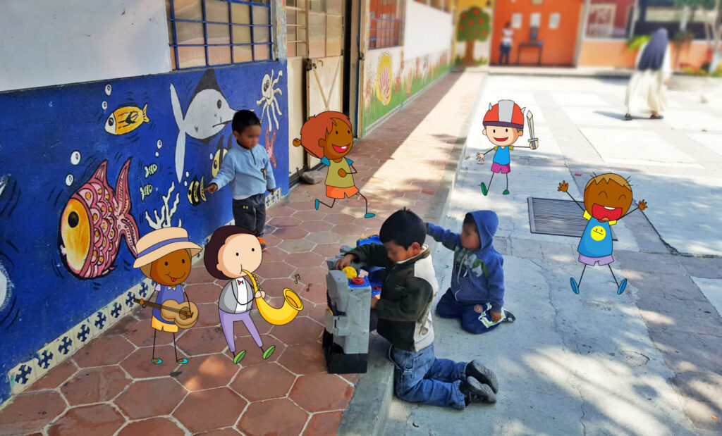 Children taking part in an activity at Casa Hogar Mexiquito